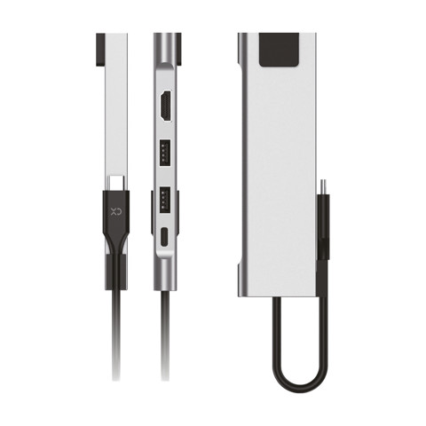 XD Enjoy XDGH44 hub di interfaccia USB 3.2 Gen 1 (3.1 Gen 1) Type-C 5000 Mbit/s Argento