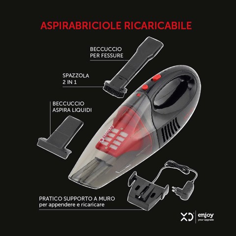 XD Enjoy XDNY048 aspirapolvere senza filo Nero Senza sacchetto