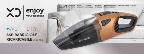 XD Enjoy XDNY111 aspirapolvere senza filo Rame, Grigio Senza sacchetto