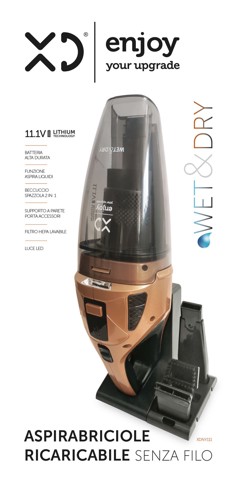 XD Enjoy XDNY111 aspirapolvere senza filo Rame, Grigio Senza sacchetto