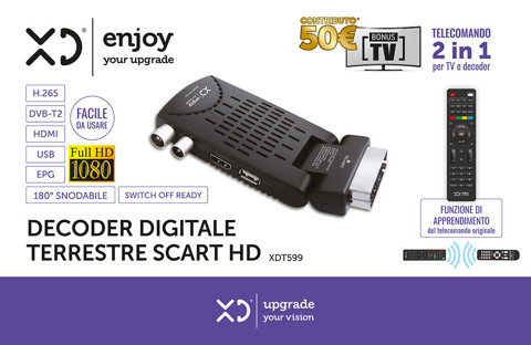 XD Enjoy XDT599 set-top box TV Terrestre Full HD Nero