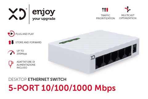 XD Enjoy XDTX55WHT switch di rete Gigabit Ethernet (10/100/1000) Bianco