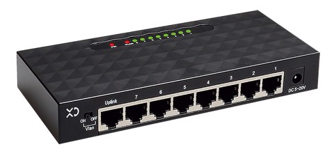 XD Enjoy XDTX80BLK switch di rete Gigabit Ethernet (10/100/1000) Nero