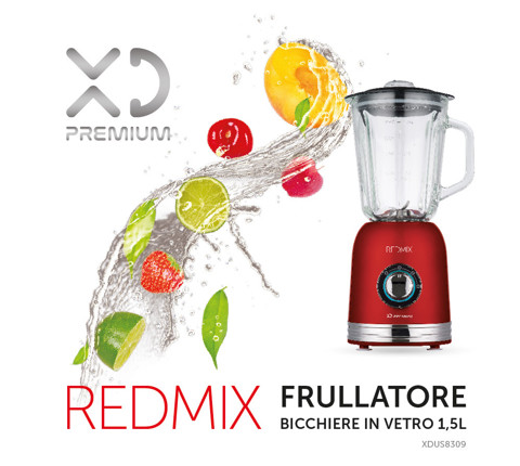 XD Premium XDUS8309 frullatore 1,5 L Frullatore da tavolo 800 W Rosso
