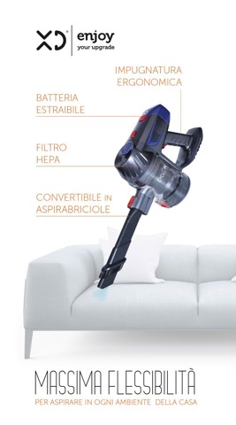XD Enjoy XDZK33 aspirapolvere senza filo Grigio, Arancione, Rosso Senza sacchetto