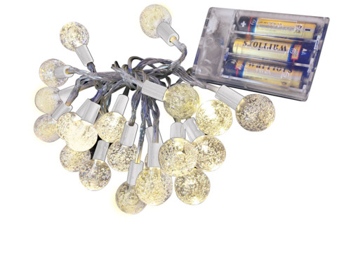 TWEED Catena Luminosa A Batterie 20 Luci Led 2,5Cm Bubble Ball Natale XDCL19001
