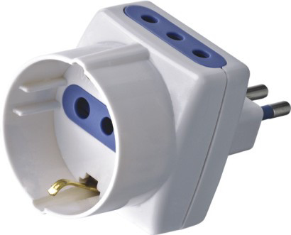 XD Enjoy Adattatore Spina 10A 2 Prese 10A + 1 Presa 10A Schuko