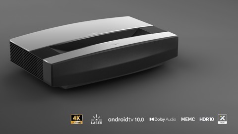 XGIMI Aura videoproiettore Proiettore a raggio ultra corto 2400 ANSI lumen DLP 2160p (3840x2160) Compatibilità 3D Nero, Argento