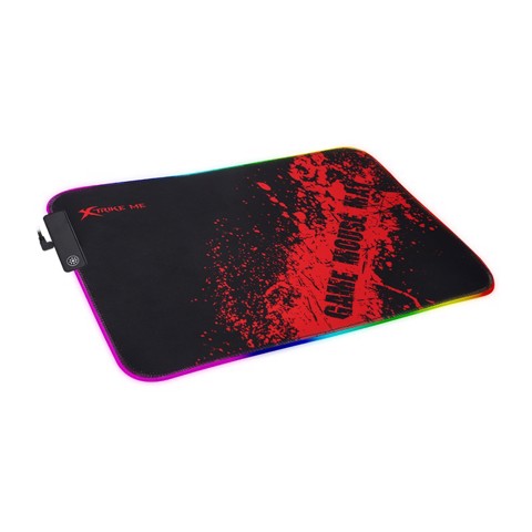 Xtrike Me MP-602 Tappetino per mouse per gioco da computer Nero, Rosso